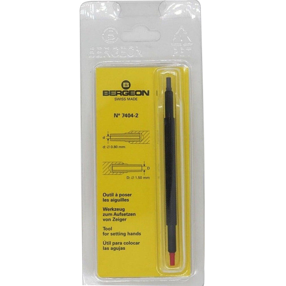 Bergeon 7404-2 watch hand fitting tool for precise watch repair and accessory adjustments.