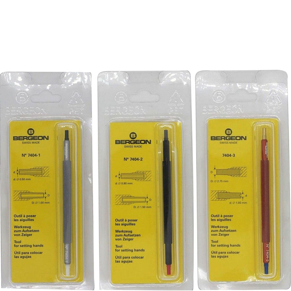Bergeon 7404 set of 3 watch hand fitting tools for precise repair and assembly tasks