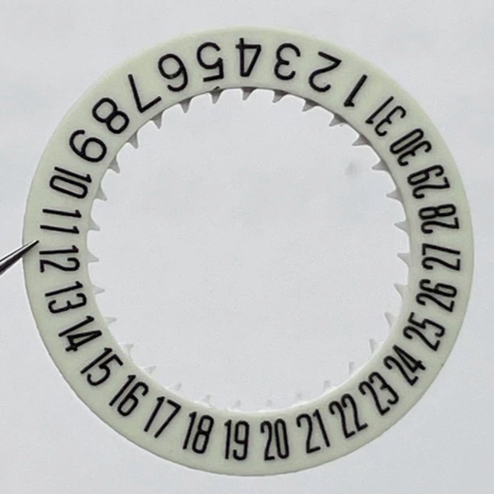C3 green luminous date disk wheel for NH35 NH36A NH34 watch movements, enhancing date visibility.