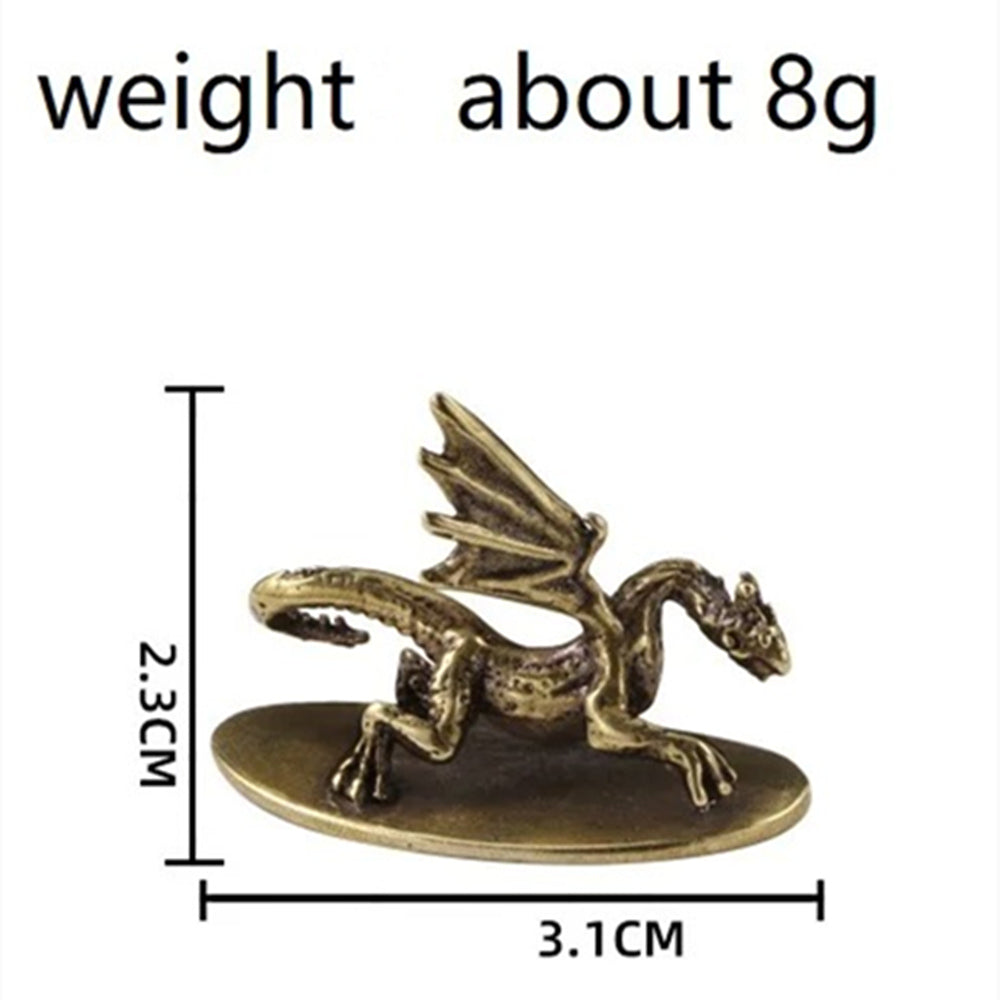 Vintage bronze hand-carved solid copper Pterosaur dragon figurine, collectible model.