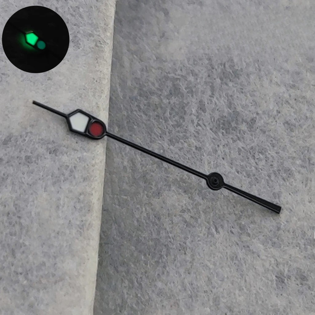13mm Silver Black For NH35 NH36 7S26 7S36 4R35 4R36 Watches  C3 Green Luminous