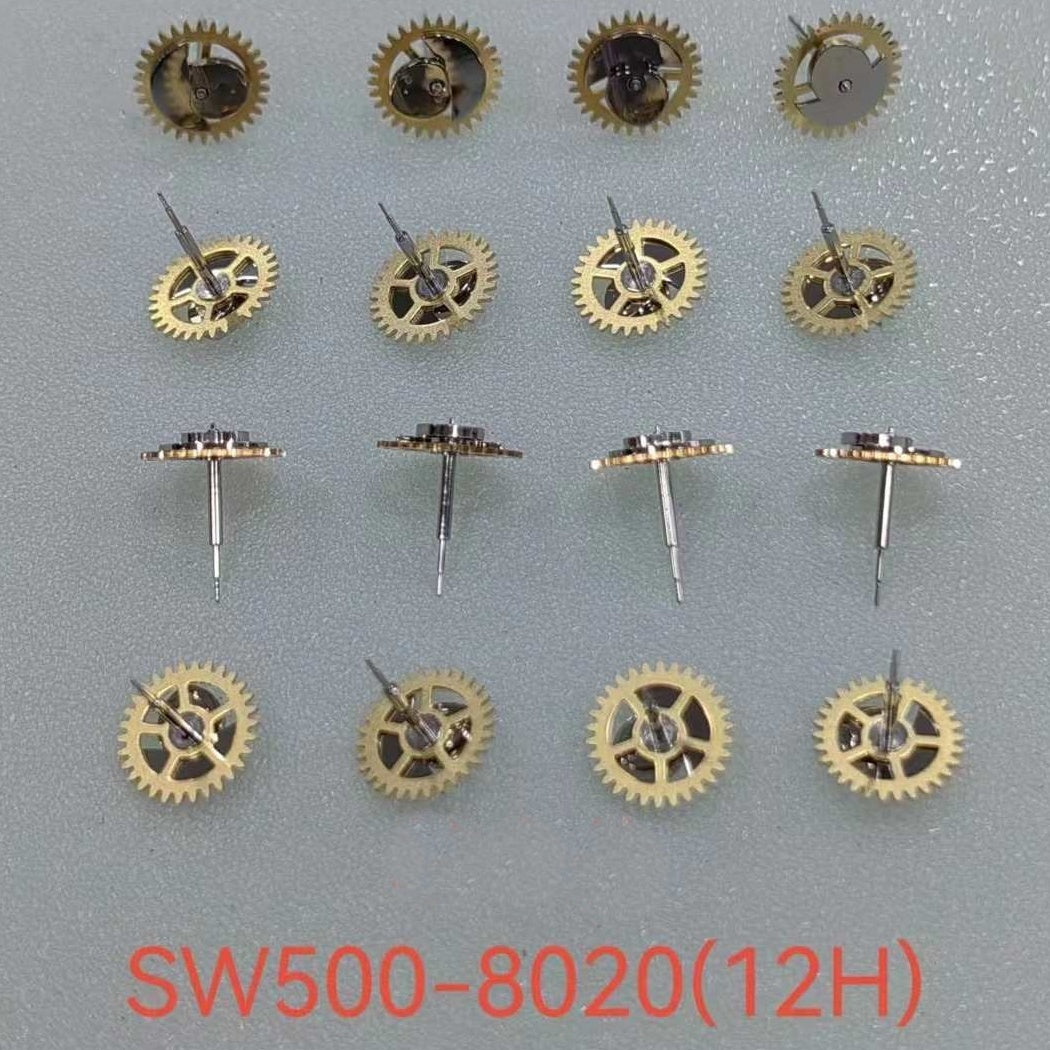 Swiss ETA SW500-8020 Second Wheel at 12 o'clock position for watch repair, precise Swiss movement component.