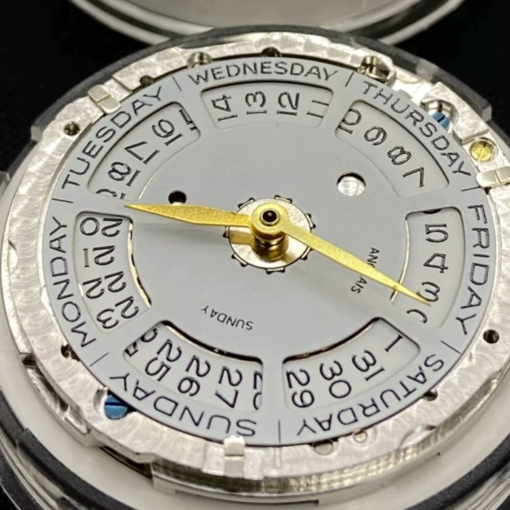 China Made 3255 automatic watch movement with double calendar and narrow disk, precise mechanical design.