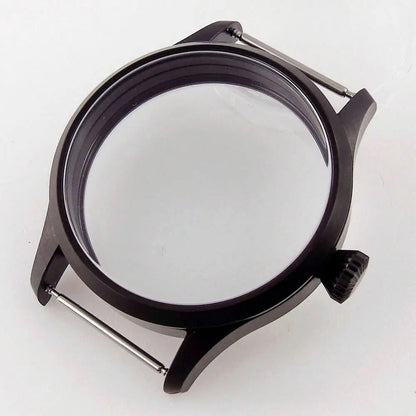 Brushed 42mm Sapphire Glass 316L PVD Watch Case fit Seagull ST3600 6497 6498