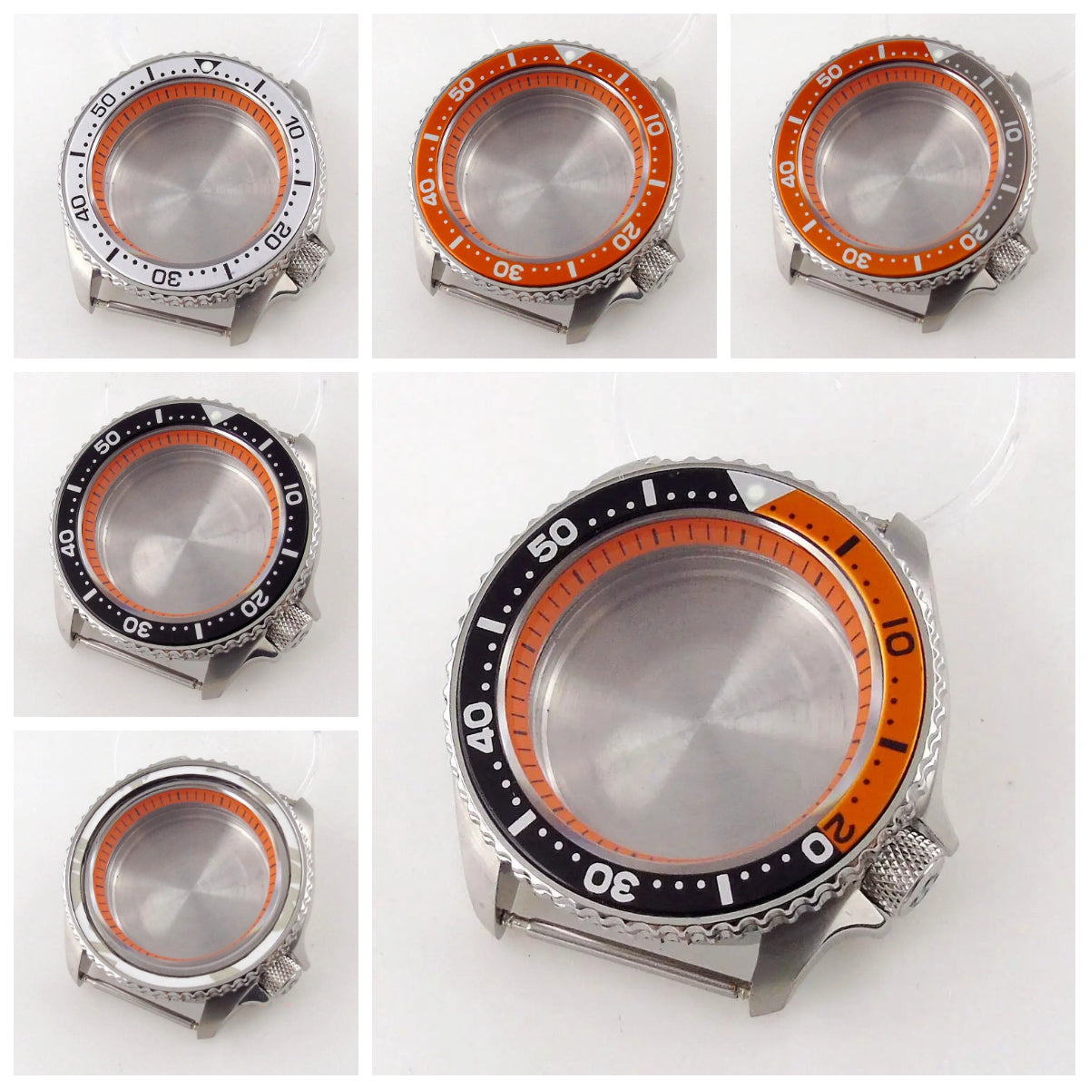 42mm Orange Chapter Ring Watch Case Sapphire Glass fit  NH35 NH36 NH34 SKX007