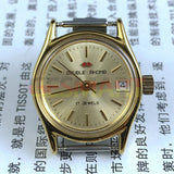 Double Rhomb Single Calendar Manual Mechanical Lady Watch Golden Nail+Case