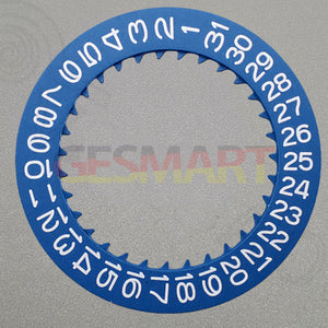 White Font Blue Date Disk Wheel for NH36 NH35 Movement Date@3 Crown Position 3.8