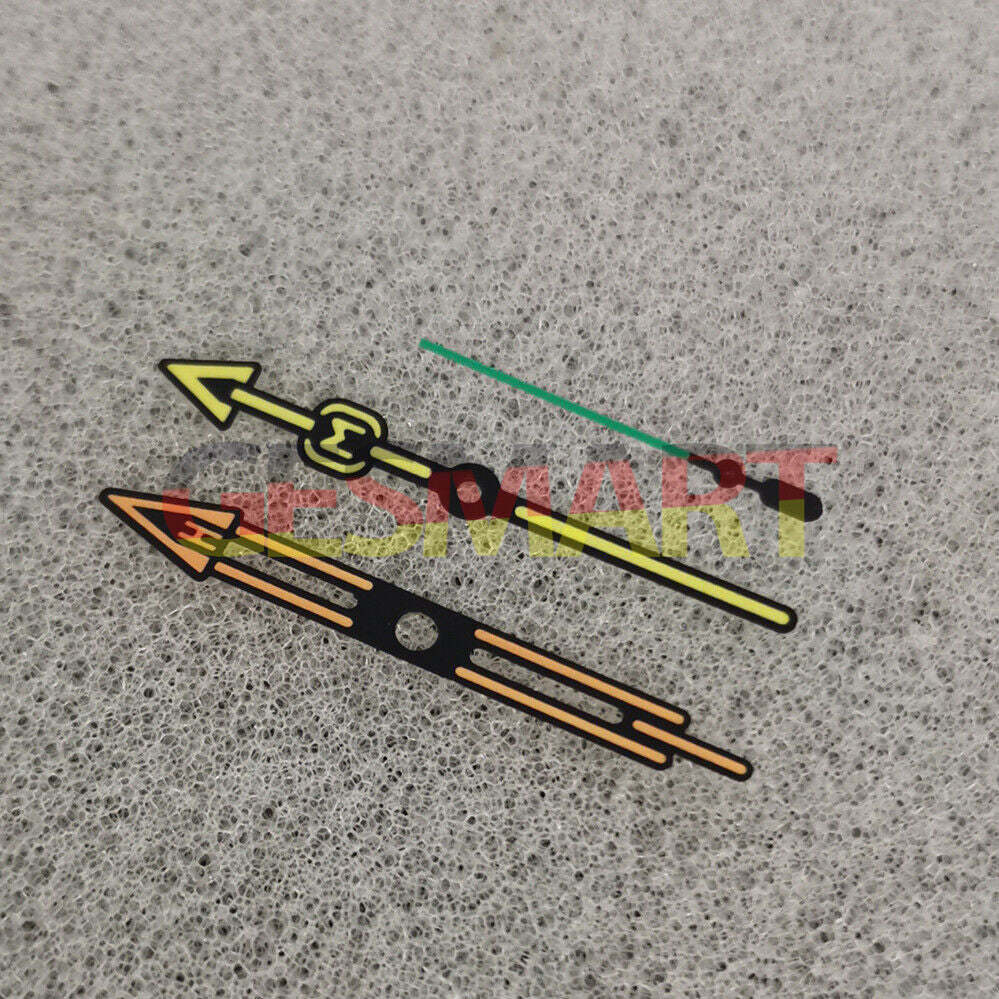 Green luminous watch hands with color block trim, compatible with NH35/NH36/4R/7S movements, branded quality design.