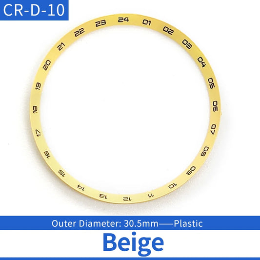 Modified Beige Plastic Watch Chapter Ring Suitable For Skx007 NH35 NH36 Movement