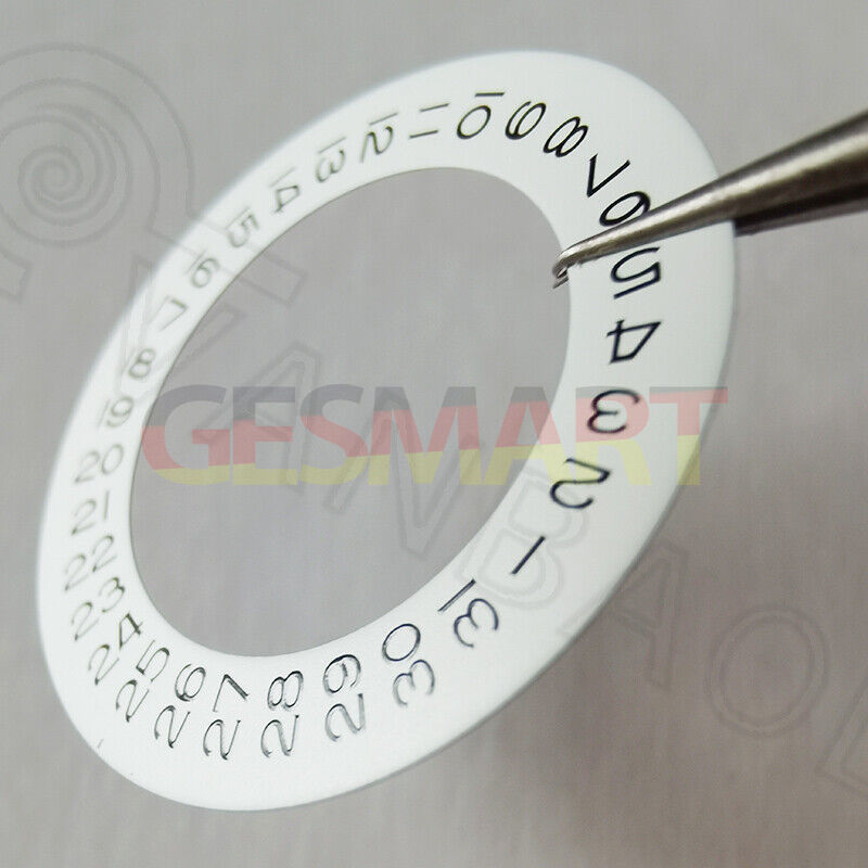 Date disk wheel overlay for watch movement 2813 8215 2836 with date display at 9 o?clock position.