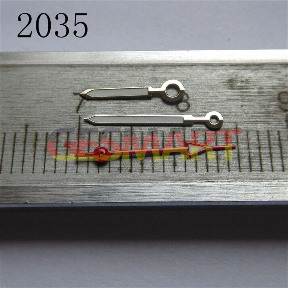 Luminous red and green watch hands set for Miyota 2035, 2115, 2105, 2305 movements