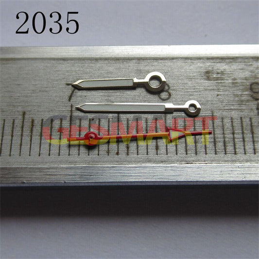 Luminous red and green watch hands set for Miyota 2035, 2115, 2105, 2305 movements