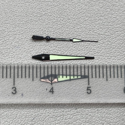 2 Sets Black Trim Arrow Shape Green Luminous Watch Hands for ISA 2331