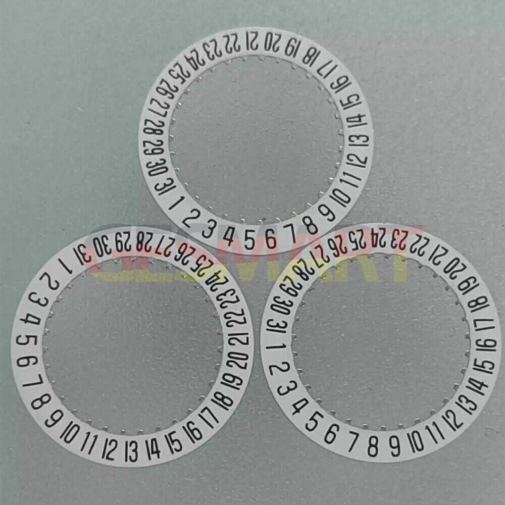 Swiss White Date Disk Wheel showing date at 6 o'clock for ETA 256.111 watch movement by ETA.