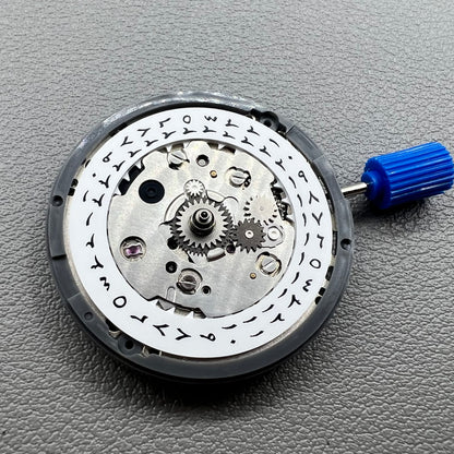 Seiko NH34 Automatisches mechanisches GMT-Uhrwerk mit Sekundenstopp und arabischem Datum bei 3 Uhr