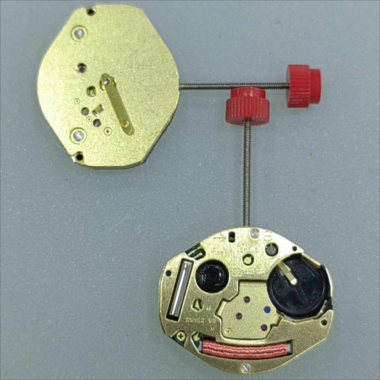 Swiss Made ETA 902.501 golden quartz watch movement for precise timekeeping and reliable performance.