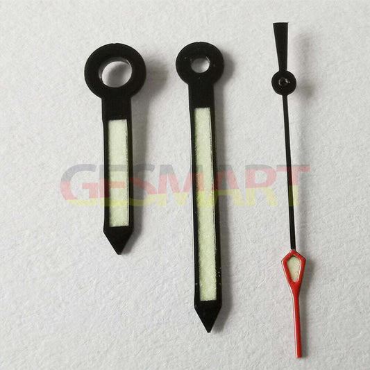 12,5 x 12,5 x 8,5 mm schwarze Zierleiste, grün leuchtende Uhrzeiger für NH35 NH36 Uhrwerk