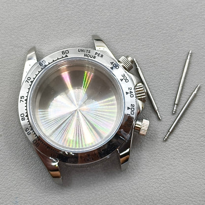 Mens Daytona 40mm Watch Steel Case for Daytona VK63 VK64 Case Fits 20mm Strap