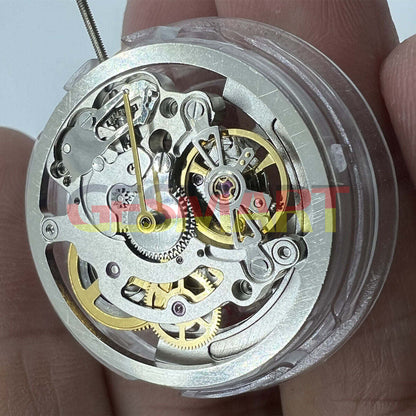 Shanghai Silver hollow multifunctional watch showcasing automatic mechanical movement and sleek design for daily wear.
