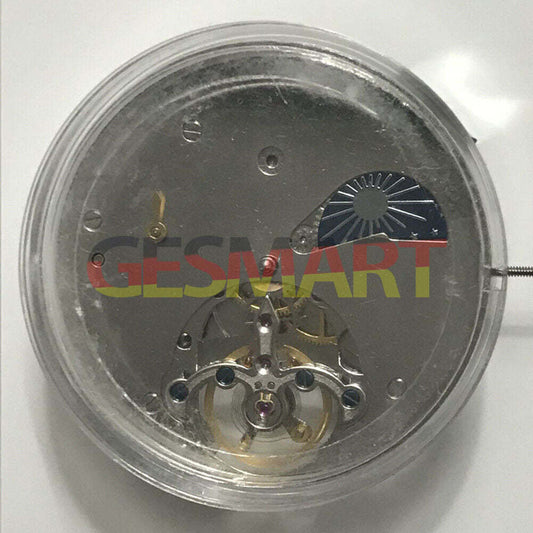 China Made automatic watch with mechanical movement and multifunctional star phase dial, elegant design.