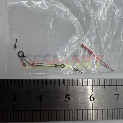 Aiguilles de montre rouges de 12 mm avec garniture argentée pour Miyota OS10 OS20 OS60 OS80 