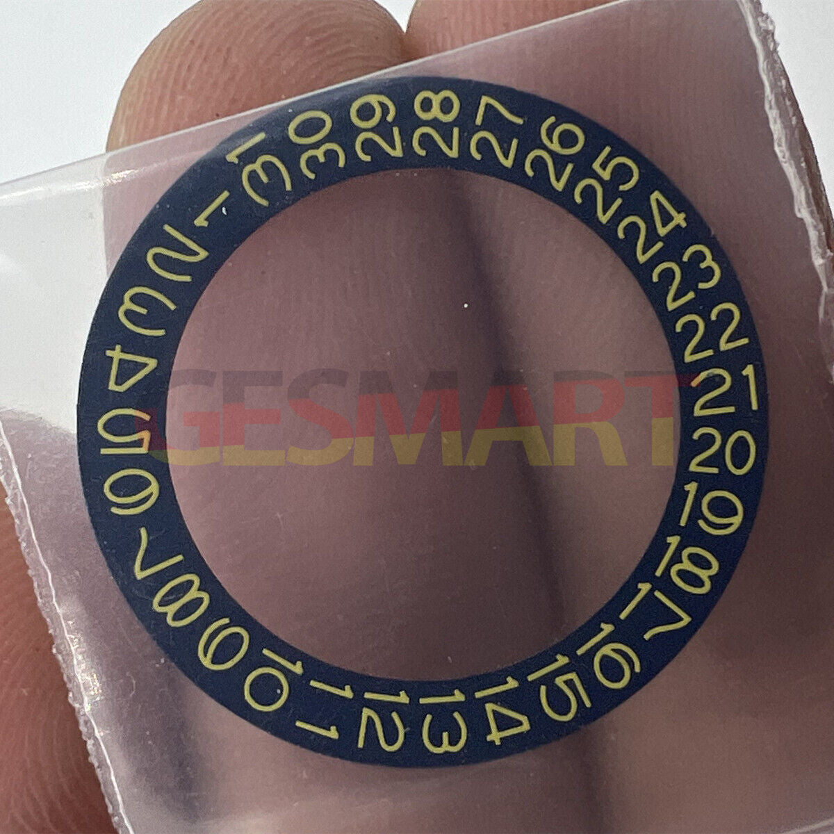 Denim blue date wheel with yellow font, compatible with Miyota NH35 NH36 watch movement.