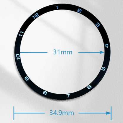 34.9mm x31.0mm x1.9mm Schwarzer Edelstahl Kapitelscheibe