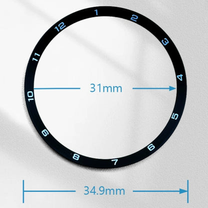 34.9mm*31.0mm*1.9mm Black Stainless Steel Chapter Ring Watch Repair Part