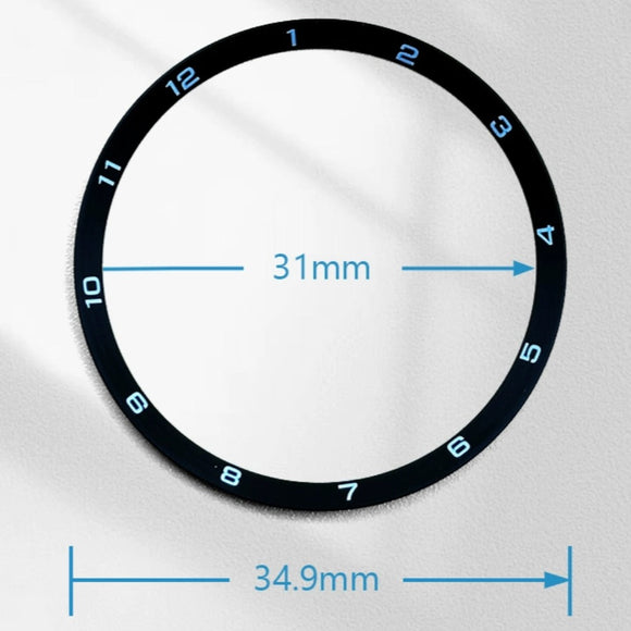 34.9mm*31.0mm*1.9mm Black Stainless Steel Chapter Ring Watch Repair Part