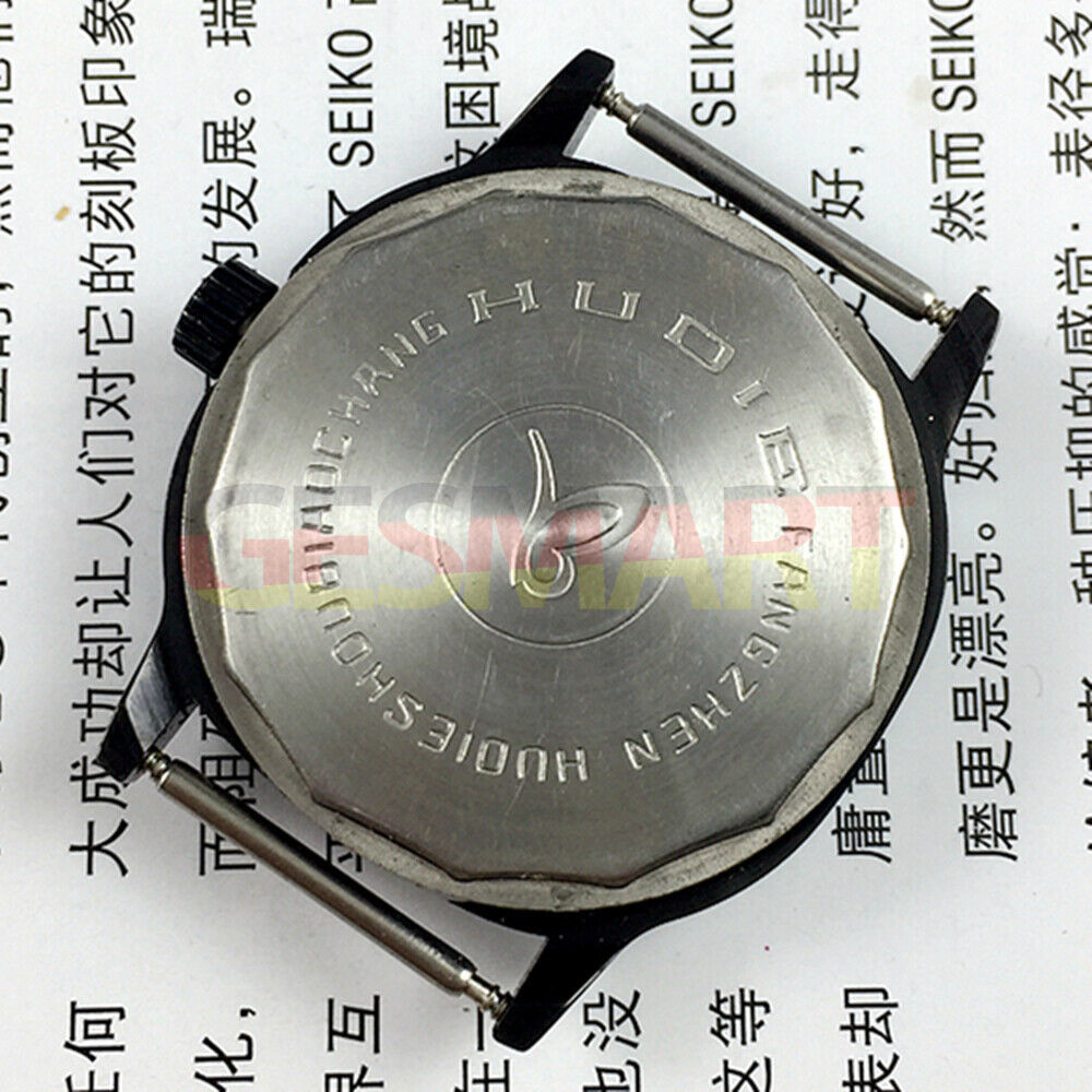 Yellow dial Chinese Xian 32mm manual mechanical watch with 17 jewels, black square case, elegant design.