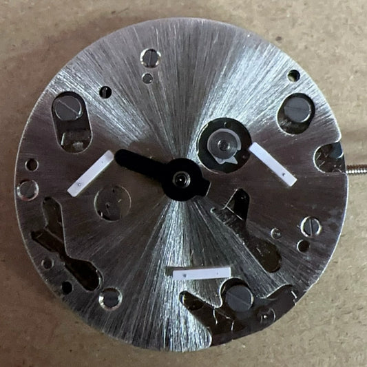 Swiss Made silver ISA 9238 watch movement with quartz 6-hand multifunction for precision timing.