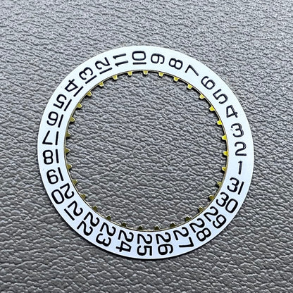 White Week Wheel with Date at 3 o?clock for SW200 Movement, generic replacement part