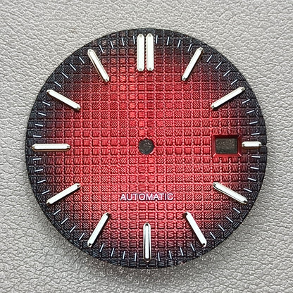 31.8mm Black Red Watch Dial No logo For NH35 NH36 Movement