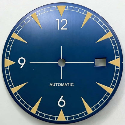 33.5mm Green Lume Blue Watch Dial Fit for NH35 NH36 Movement