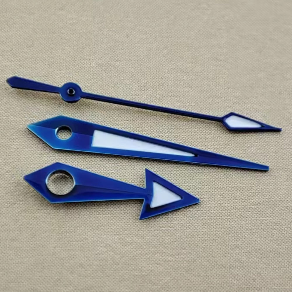 Blue Trim 10X12X12.5mm Green Lume Watch Hands Fit for NH35 NH36 PT5000