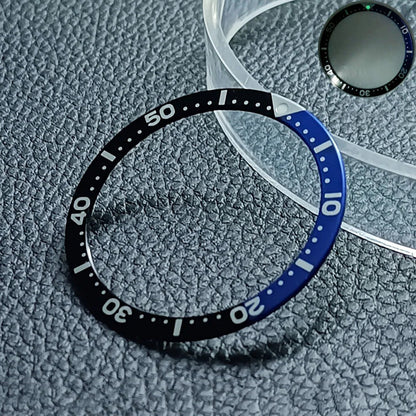 Flat luminous aluminum bezel insert for 38mm watches, durable replacement accessory.