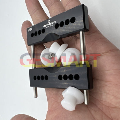 Bergeon 5674 vise jaws holder for 5700-Z watch case vice, precision repair tool accessory for watchmakers.