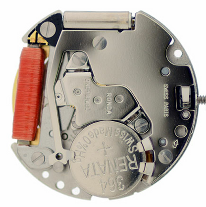 Ronda 774 quartz watch movement with date display at 3 o'clock, precision timekeeping accessory.