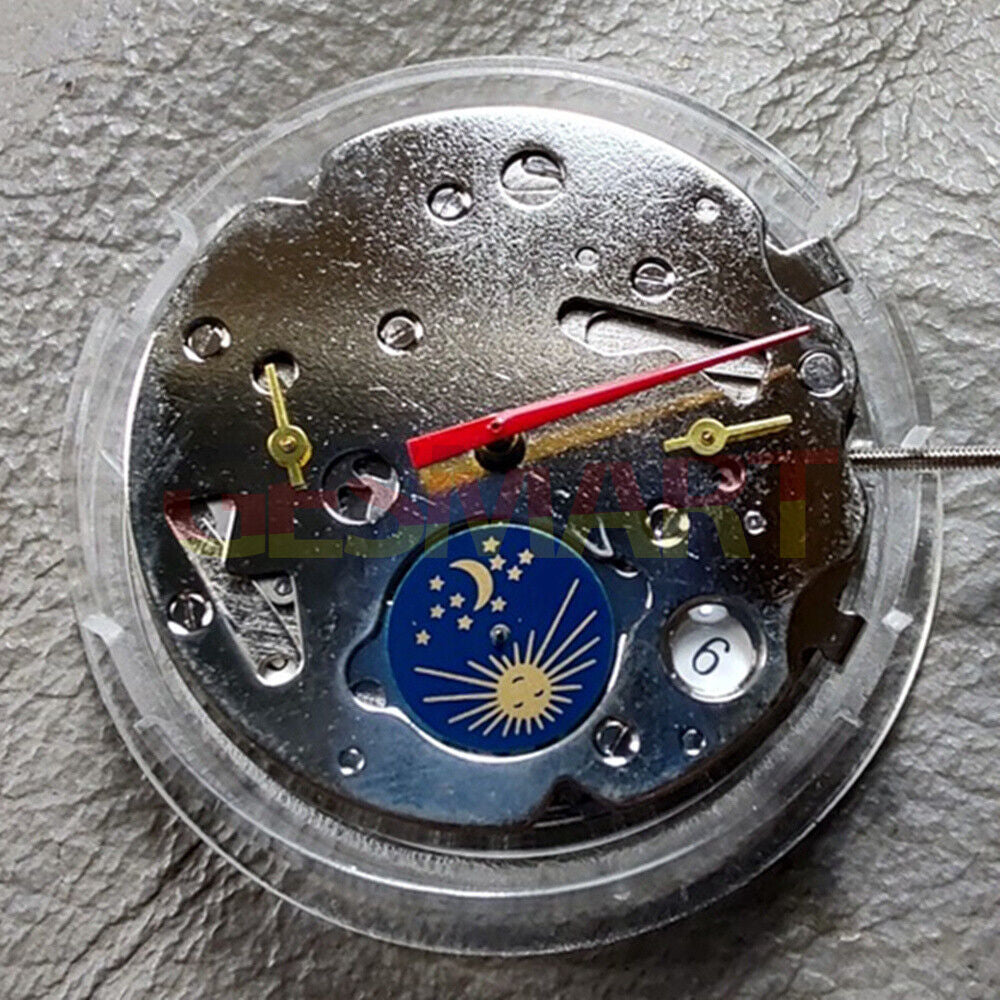 Seagull ST16 automatic watch movement showcasing small seconds at 3, 6, and 9 o'clock positions, precision-engineered.