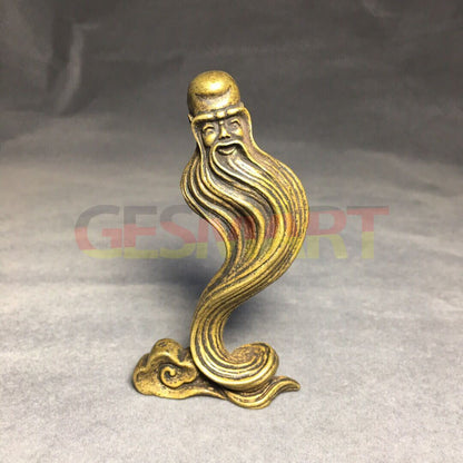 Hand-carved solid copper God of Longevity figurine, detailed bronze d�cor for timeless elegance.
