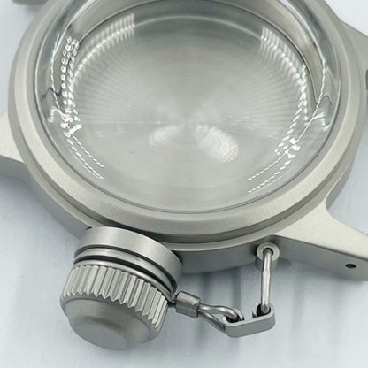 Matted silver 28.5mm kettle watch crown, vintage style case for NH35 NH36 movements.