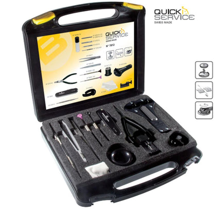 Bergeon 7812 Quick Service Tool Case with essential watch repair tools for professionals.