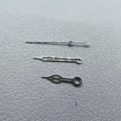 C3 Green Lume Silver Trim Vintage Watch Hands for NH34 NH35 NH36 NH38 NH39 NH70