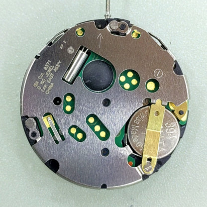 Swiss Made ISA8371 8371B Quartz Movement Black Disk Date At 6 Small Second At 3/9