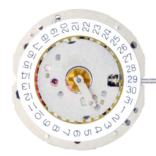 Ronda 784 quartz watch movement showing date window at 3 o?clock, precise timekeeping by Ronda.
