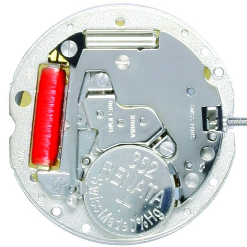 Ronda 785 quartz watch movement with date window at 3 o'clock, precise 3-hand mechanism for accessories.