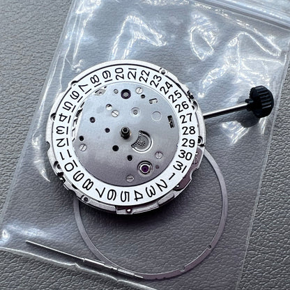 Japan Miyota 9015 Automatic Mechanical Movement Date@3 Silver Plated