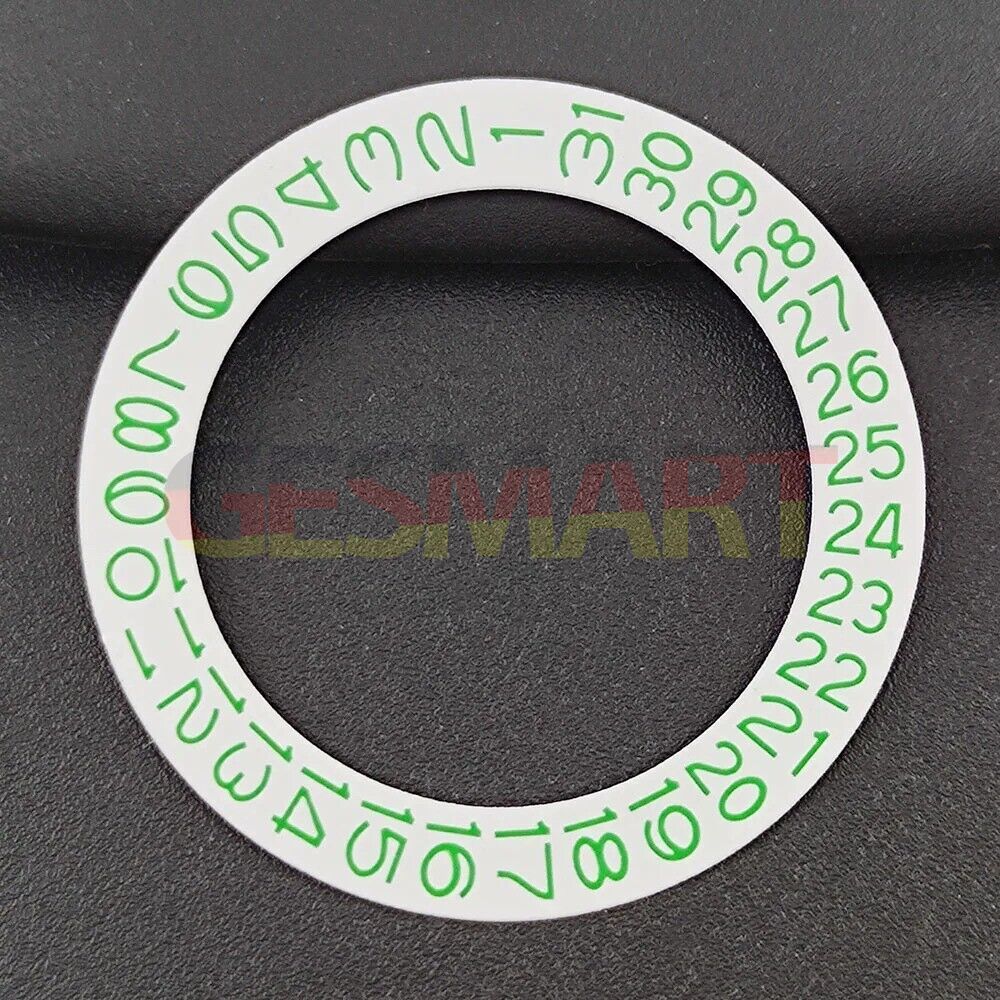 White background green date wheel overlay for NH35 NH36 watch movement