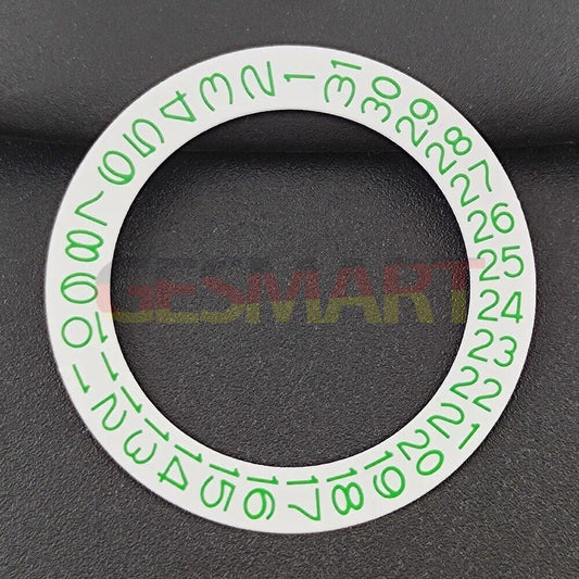 White background green date wheel overlay for NH35 NH36 watch movement