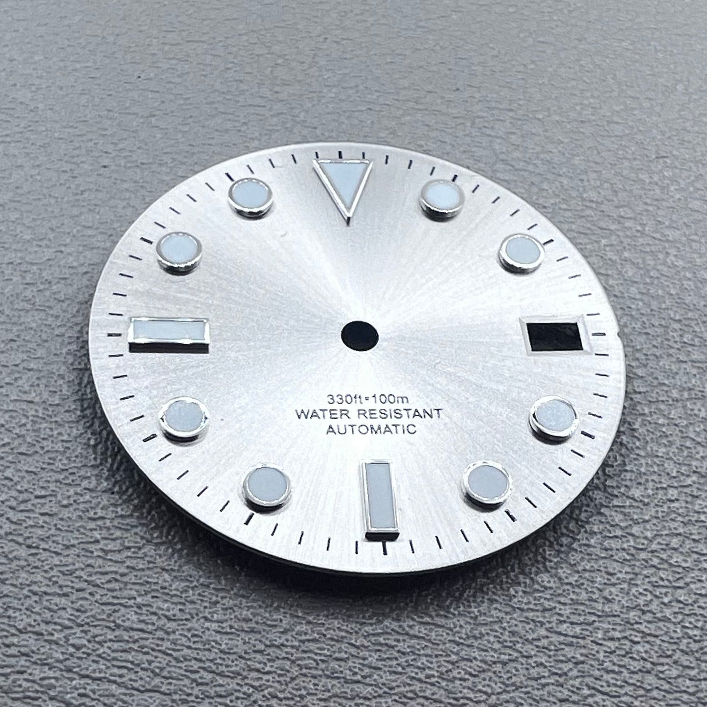 28.5mm Light Silver Watch Dial Green Lume For NH35 NH36 4R35 4R36 Movement